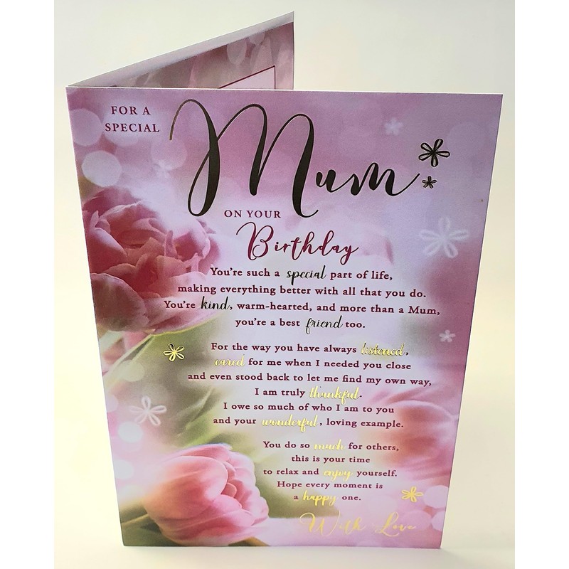 For A Special Mum Birthday Card - Size 6" X