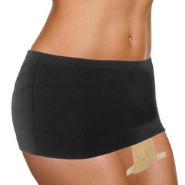 Adfuenom Stoma/Hernia Support Clothing, Ostoma Wrap, Ostomy Bag Cover, Stoma Belt Stealth, Ostomy Support Belt for Women, Ostomy Bag, Ostomy Accessories (Black, S)