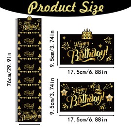 Yiduoguoshu Happy Birthday Money Holder, Surprise Cash Envelope for Happy birthday, Happy birthday Gift, Black&Gold Money Envelopes for Cash, Money Cash Envelope Wallet