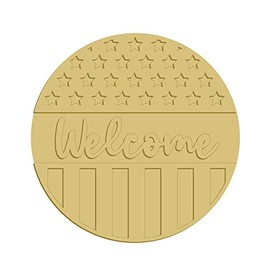 3D Patriotic Welcome Sign Unfinished Wood Cutout America USA Welcome Door Hanger MDF Shape Canvas Style 1 Art 1