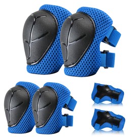 BURSUNLY Knee Pads Children's Inline Skates Children's Protector Set (3-8 Years), Children's Elbow Pads and Wrist Guards, Children's Protective Equipment for Inline Skates Scooter Bicycle