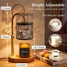 Butterfly Candle Warmer Lamp with Dimmer Adjustable Height,Home Decor Gifts for Women Mom Grandma