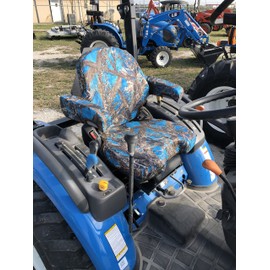 Durafit Seat Covers, LS MT2 25s Tractor Blue Camo Waterproof Seat Covers for Tractor, Check Picture Matches Your Seats. Two Piece seat with ARMRESTS Covers
