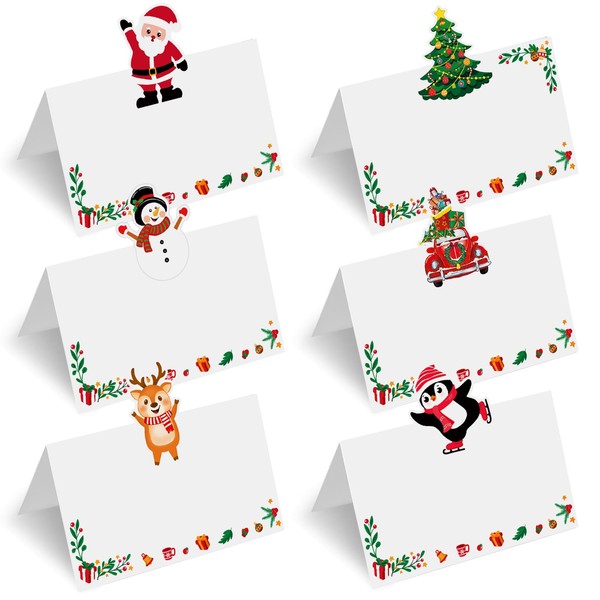 60 Pcs Christmas Place Cards for Table Setting, Christmas Place