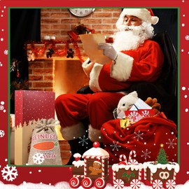 Barydat 16 Pcs Christmas Santa and Reindeer Evidence Kit Christmas Eve Santa Kit Set Gift Box Fillers Decoration with Santa Certificate Glasses Bells Footprint Stencil Reindeer Bag for Kids