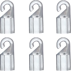 Wand Tip Hook Sleeve 6pcs Clear Plastic Shepherds Hook Wand Tip Connector Wand Cap for Hexagon 9/32"(7mm) in Diameter Plastic Blind Tilt Wand in Mini and Wood Wlinds