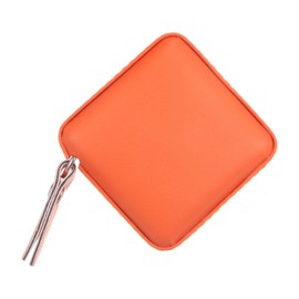 sourcing map Square Retractable Measuring Tape 150cm/60-inch Soft Leather Case Tailors Tape Measure Pocket Size for Body, Fabric, Sewing Measurements, Orange