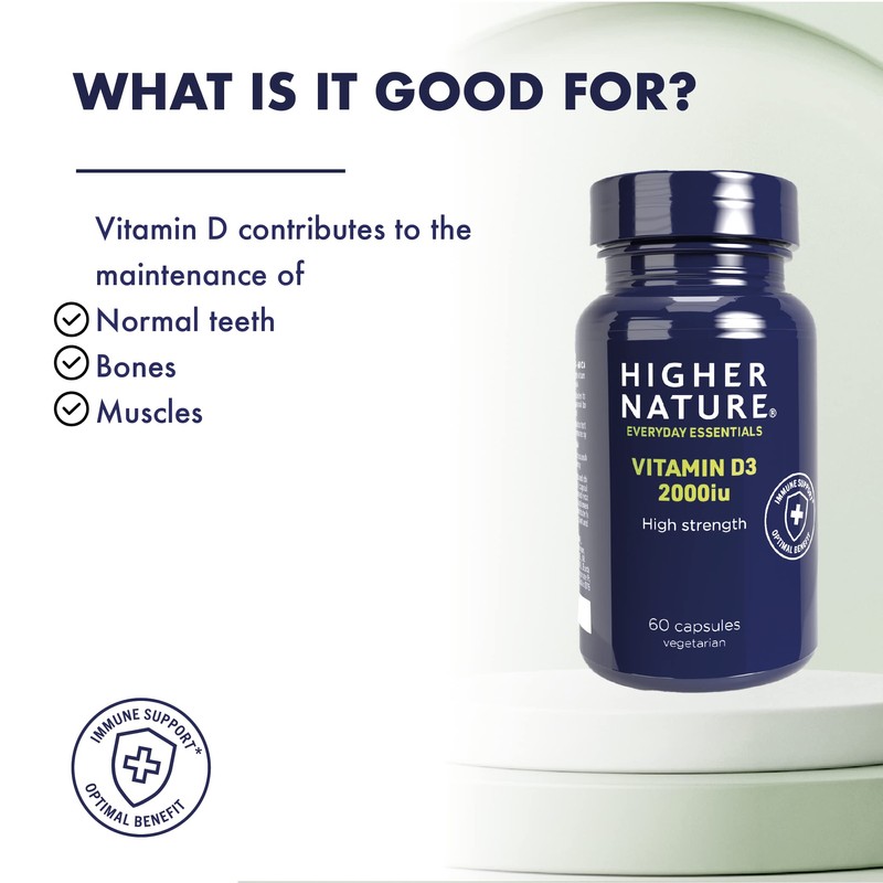 Higher Nature - High Strength - Vitamin D3 2000iu -