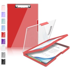 Sooez Clipboard with Storage, Heavy Duty Cleaview Clip Boards 8.5x11 with Dual Storage, Dry Erase Plastic Nursing Clipboard, High Capacity Clipboards Folder for Teacher Nurse, School & Office Supplies