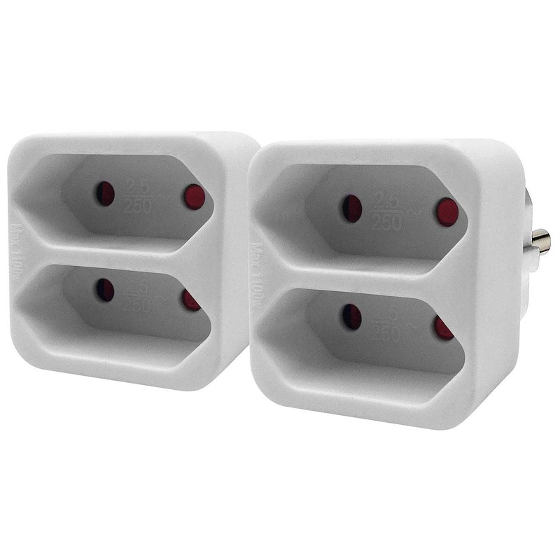 revolt Double Plugs: Set of 8 Socket Adapters to 2-Way