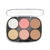 Bissú Paletas para Rostro, Maquillaje, 6 Tonos Distintos, 2 Variantes,