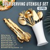 Gold Serving Utensils, OGORI 12-Piece Stainless Steel Serving Utensils Include