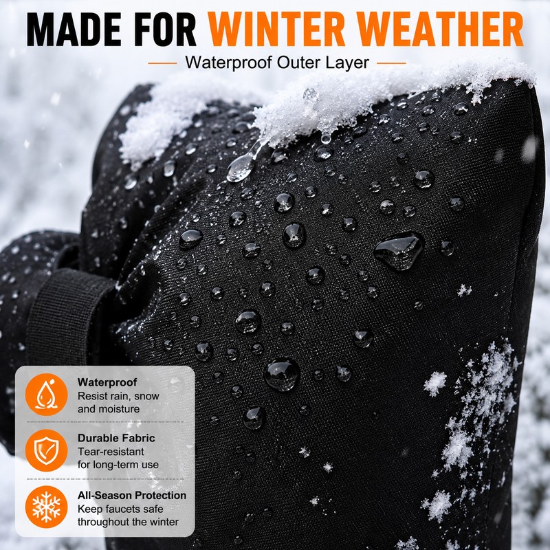  Insulated Outdoor Faucet Cover for Winter – Waterproof Reusable