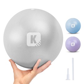 KAYMAN Soft Pilates Ball 25cm, Anti-Burst Yoga Ball for Core Strength, Fitness & Physical Therapy, Core Balance Ball, Lightweight Physio Ball, Portable & Small Exercise Ball for Home, Gym or Travel