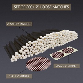 2" Black & White Tuxedo Safety Matches | Set of 200+ Bulk Artisan Matchsticks with Bumble Striker Stickers by Thankful Greetings| Decorative Unique Candle Lighting & Fun for Your Home, Gifts, & Events