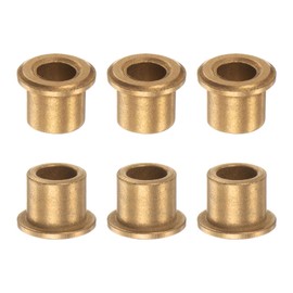 QUARKZMAN Flange Bearing Sleeve 8 mm Bore 12 mm OD 12 mm Length 2 mm Flange Thickness Bronze Bushing Self-Lubricating Sliding Bushing Sleeve for Industrial Systems Pack of 6