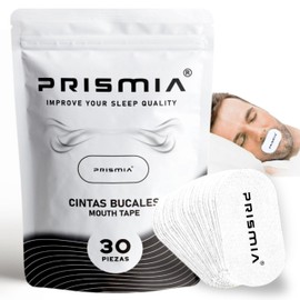 Prismia Hypoallergenes Mundstreifen-Set, Mouth Tape zum Schlafen. Mundband zum Schlafen mit geschlossenem Mund, Myotape für Erwachsene, Mundstreifen, Aufkleber, Schlafmund, Weiß