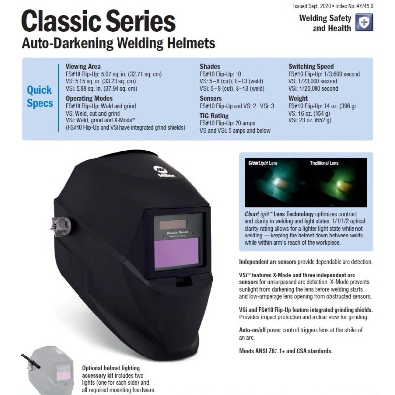 Miller Classic Series Liberty Welding Helmet with ClearLight Lens (287820)