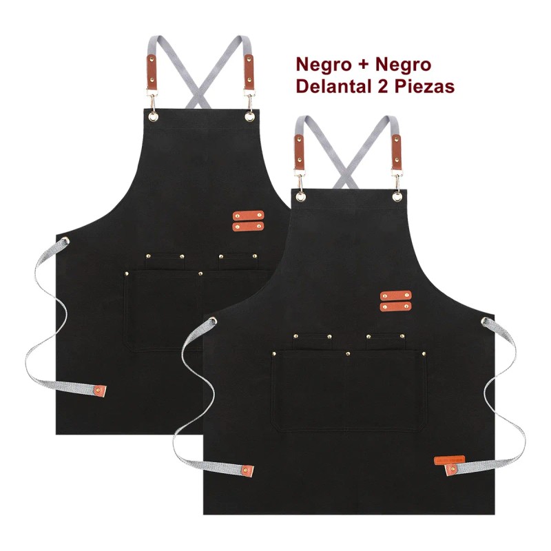 Delantal De Cocina Ajustable Y Multifuncional, 2 Piezas