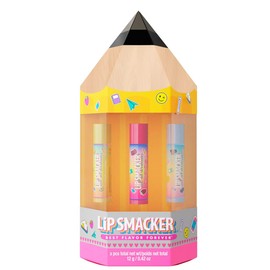 Lip Smacker, Back to School Collection Pencil Box Lip Balm Trio 3 Piece Lip Balm Set for Kids Back to School Gift Set Pencil Shape Lip Care in Delicious Flavours