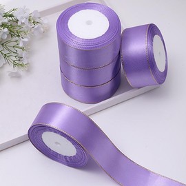 Glitter Trim Ribbon (5 Rolls), Decorative Ribbon for Wedding Party, DIY Gift Wrapping Supplies for Home & Office:_Purple_one-size
