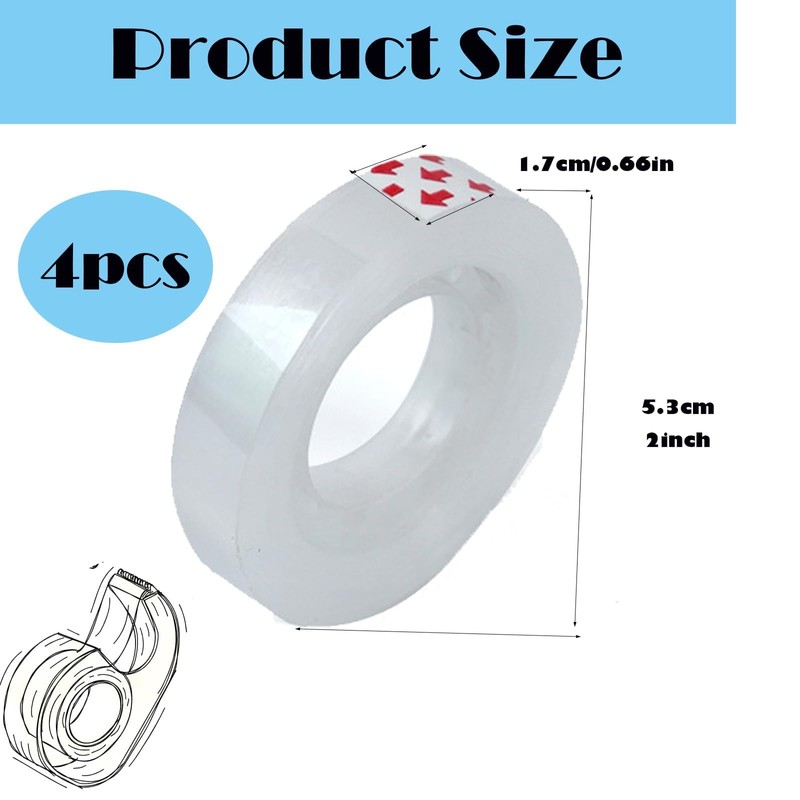 4 Pcs Sellotape Rolls 18mm X 30m Invisible Sticky Gift