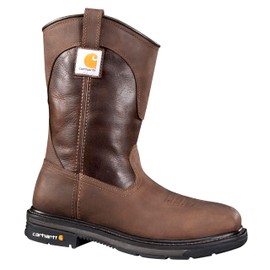 Carhartt Men's 11" Wellington Square Safety Toe Work Boot CMP1218, Brown/Dark Brown Leather, 10 M US