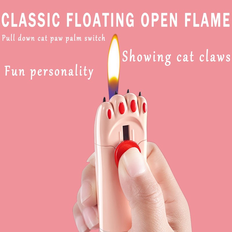MYCHUS Windproof Lighter, Cool, Cute Cat Paw Design, Fillable, Adjustable,