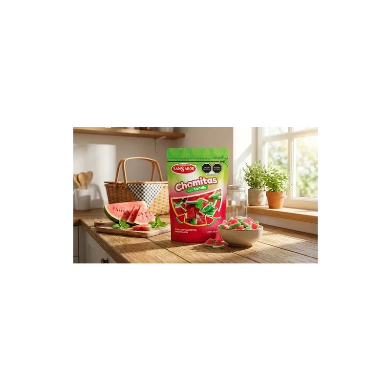 Gomitas Sandia Rebanada De Grenetina Sansabor Chomitas 1kg
