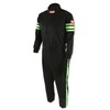 RaceQuip 1950793 Black Suit Single Layer Kids Medium Green Trim