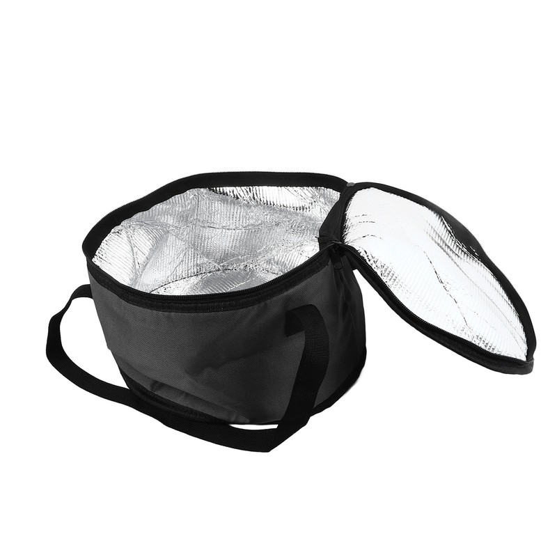 Round Insulated Bag 11x7in Oxford Cloth Casserole Carrier Reusable Cooler