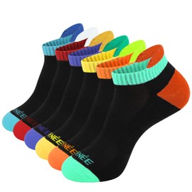 JOYNÉE - Calcetines atléticos para hombre, corte bajo, cojín, para entrenamiento, correr, pestañas, paquete de 6, negro (6 pares), Talla única