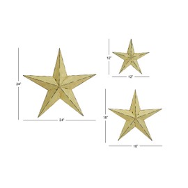 Deco 79 75685 Metal Wall Star (Set of 3), 24"/18"/12"