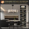 Black Crystal Chandelier for Dining Room, 6-Light Modern Semi Flush