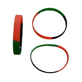 Tiger Smile Silicone Rubber Bracelet Set of 3 pcs Red Black Green