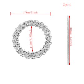 Mewutal 2 Pack Silver Curtain Tiebacks Round Curtain Holdbacks Plastic Curtain Clips Buckle Drapery Holdbacks Crystal Drapery Tiebacks for Home Window Decoration, with Fixing Rod (20 Crystals, Silver)