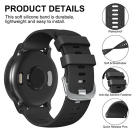 Veryfit Smart Watch Bands, Watchbands for IDW13 IDW16 IDW19 IDW26 IDW28 Smartwatch, Soft Silicone Rubber Sport Watch Strap for Fitpolo IDW13/Woneligo W13/FITVII HM57, ENOMIR/TOOBUR/MILOUZ/Gydom/Faweio/Veryfit IDW19 (Black+Midnight Blue+Grey Blue)