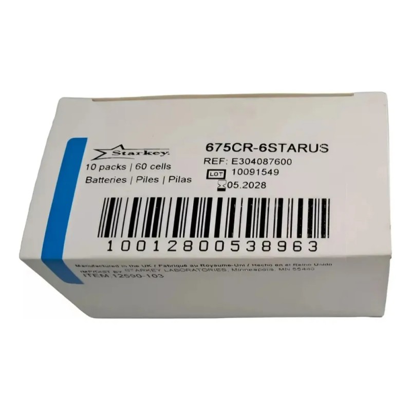 Pilas Starkey Para Aparato Auditivo Azul No. 675 60 Pzs