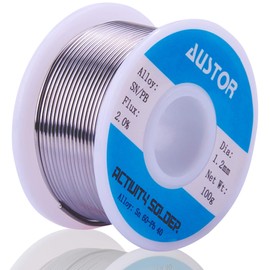 AUSTOR 60-40 Tin Lead Rosin Core Solder Wire for Electrical Soldering (1.2mm, 100g)