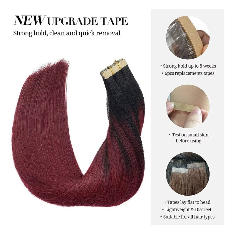 Doores Extensiones Cabello Humano 50gr 14in Ombre Azabache Negro A