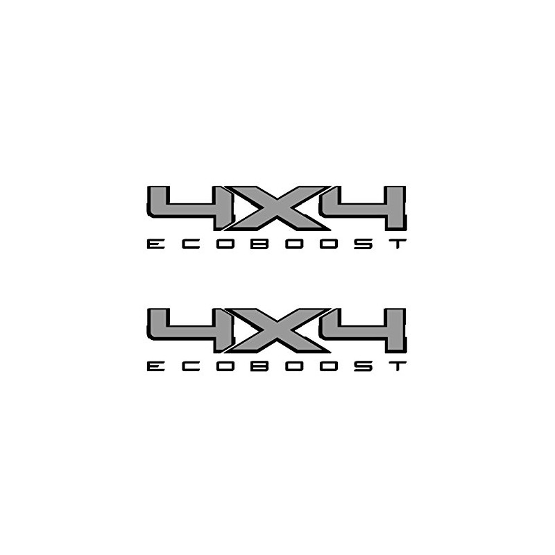 4X4 Bedside Vinyl Decal for Ford Eco Boost Trucks Silver