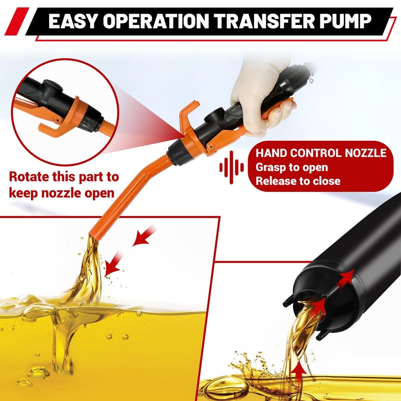PUMPTOR Fuel Transfer Pump Battery Powered - Portable Gas Pump