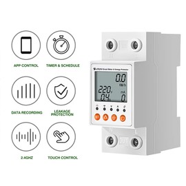 eMylo Smart Meter Single-Phase 63A 80-400V, Circuit Breaker and Leakage Protection, WiFi Energy Meter Electricity Energy Monitor Tuya APP Remote Control for Home Apartment Factory