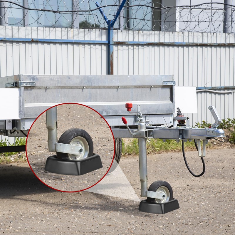 Jack Wheel Chock Stabilizer, Heavy Duty Rubber Trailer Wheel Chock