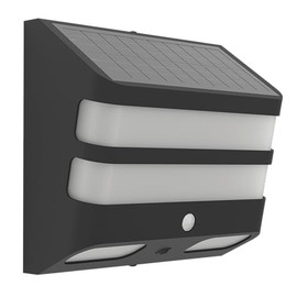 EGLO LED Wandlampe außen Stiappa, Outdoor Solarlampe mit Bewegungsmelder, Außenlampe solar aus Kunststoff in Schwarz und Weiß, Außenbeleuchtung IP44