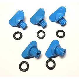 Lucasng 5 PCS Blue Plastic Exhaust Manifold Water Drain Plug Screw Kit for Mercruiser
