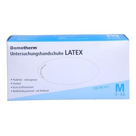 DOMOTHERM Non-Sterile Latex Gloves M White Pack of 100