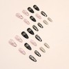 JUSTOTRY Pack of 24 Black Glue-On Nails, Short, Rose Gold