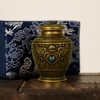 Premium Solid Brass Memorial Urn – Angel & Baroque Relief
