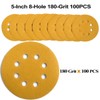Aiyard 5-Inch 8-Hole Hook and Loop Sanding Discs 180-Grit Random